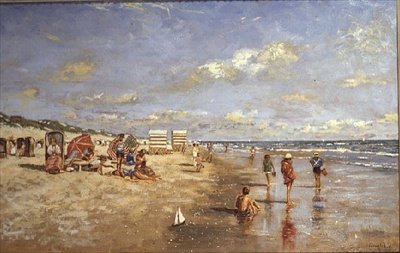 Op het strand door Franz Helfferich