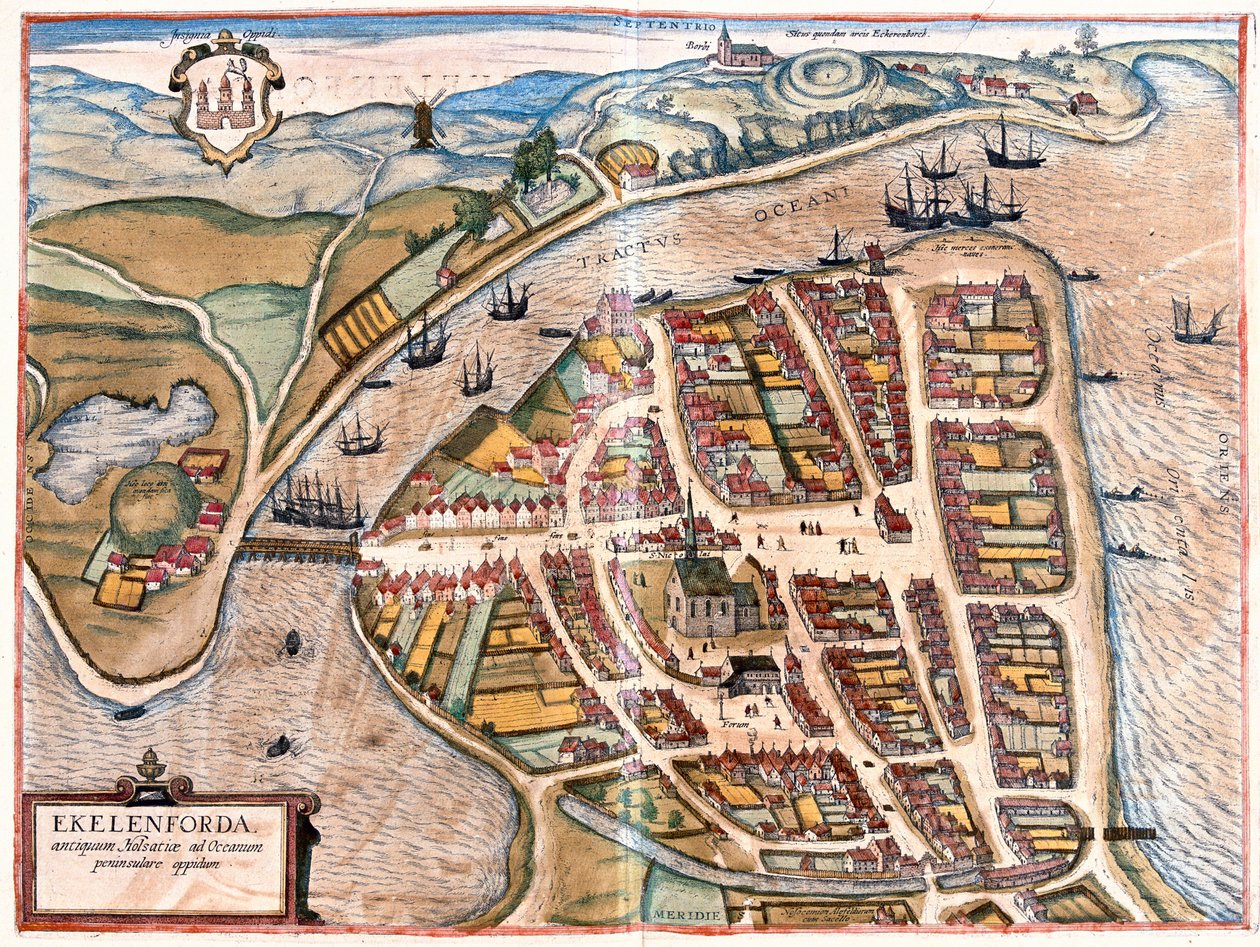 Eckernforde, Duitsland door Franz Hogenberg