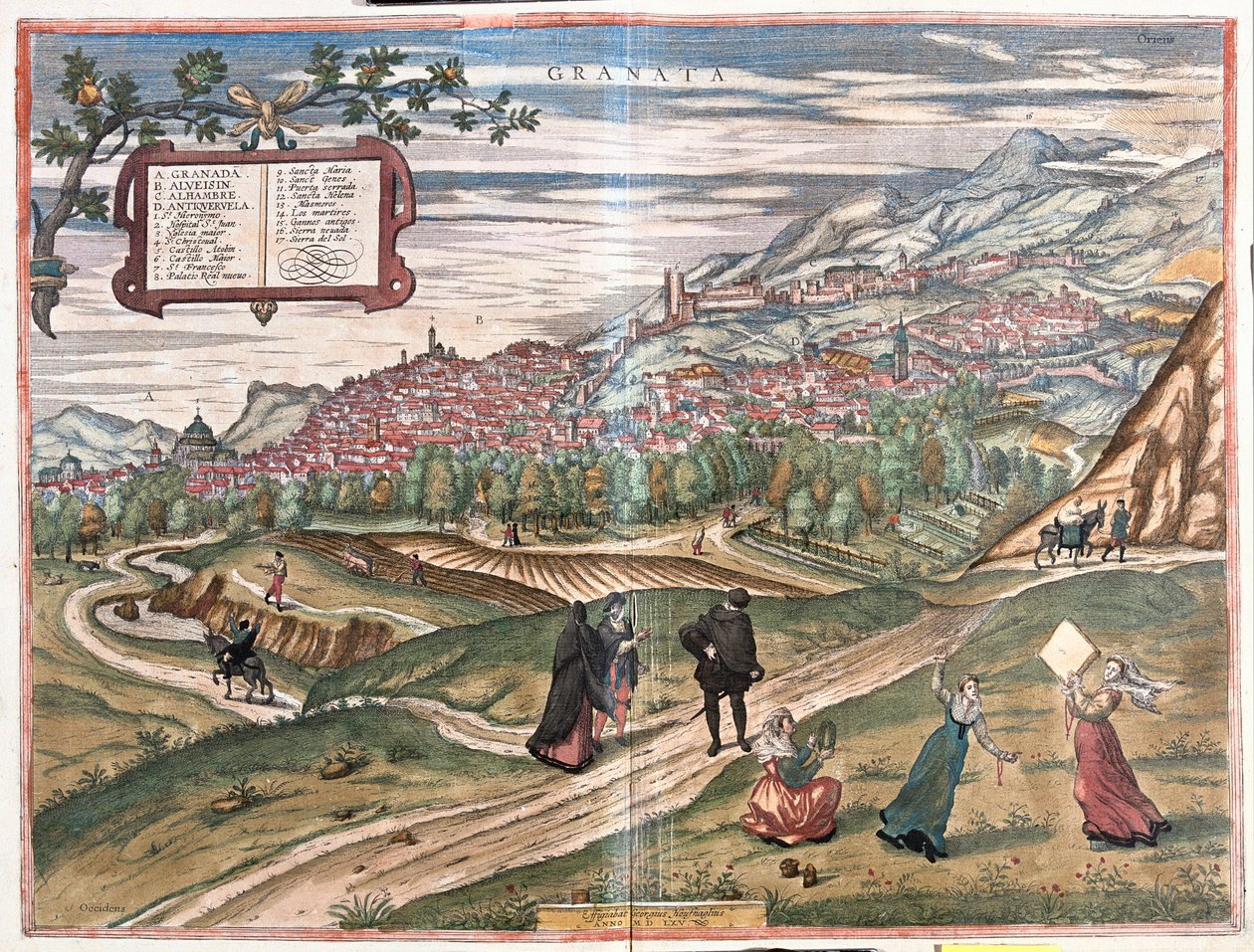 Granada, Spanje door Franz Hogenberg