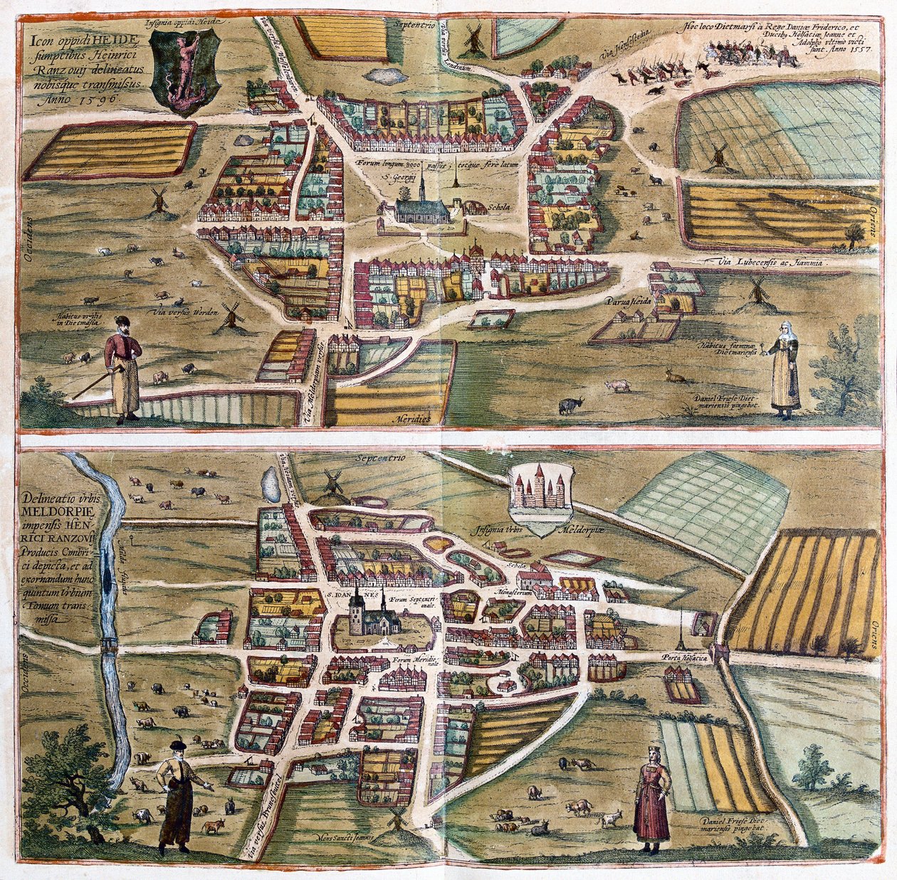 Heide en Meldorf, Duitsland door Franz Hogenberg