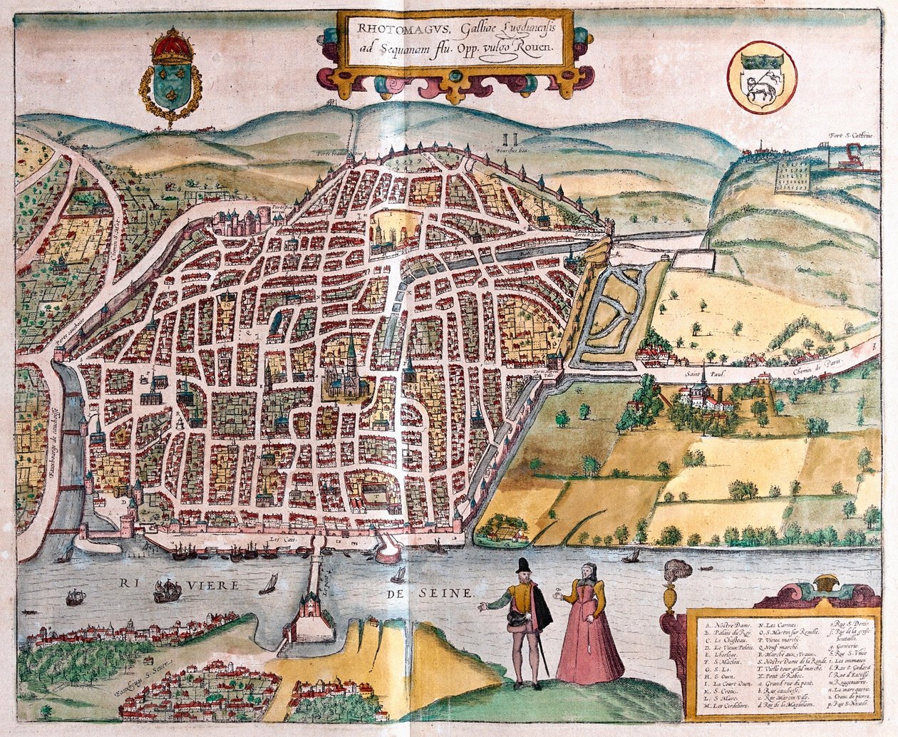 Rouen - Frankrijk door Franz Hogenberg