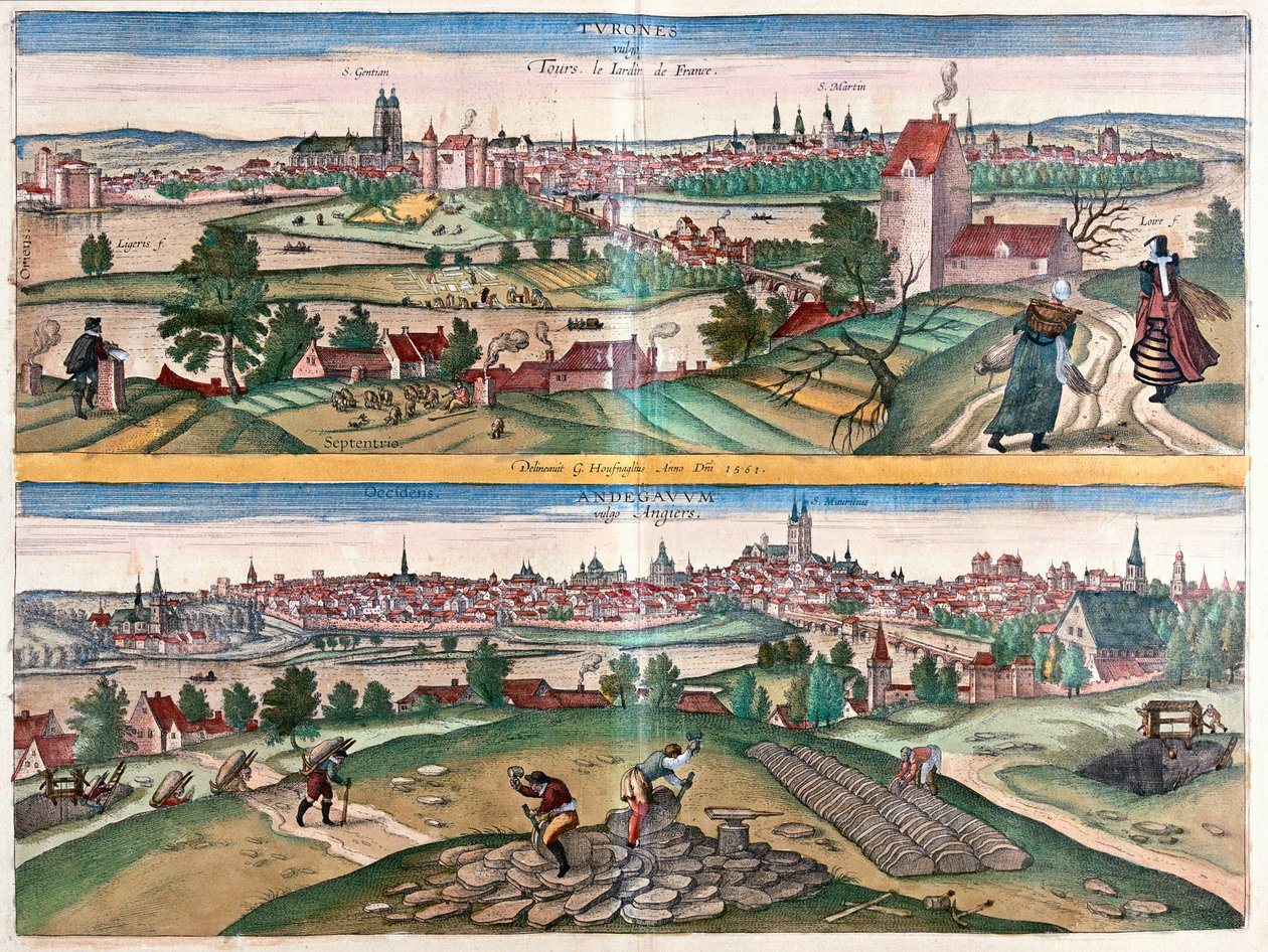 Tours - Angers, de tuin van Frankrijk door Franz Hogenberg