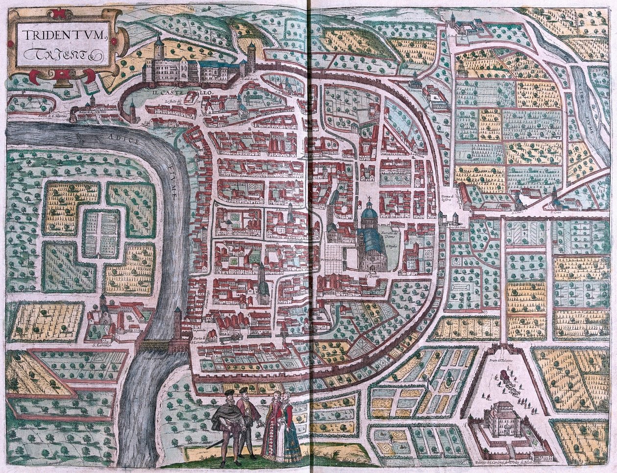 Trento, Italië (gravure) door Franz Hogenberg