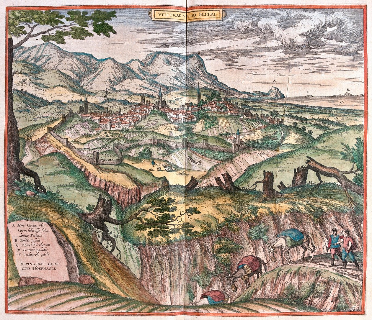 Velletri, Italië (gravure) door Franz Hogenberg