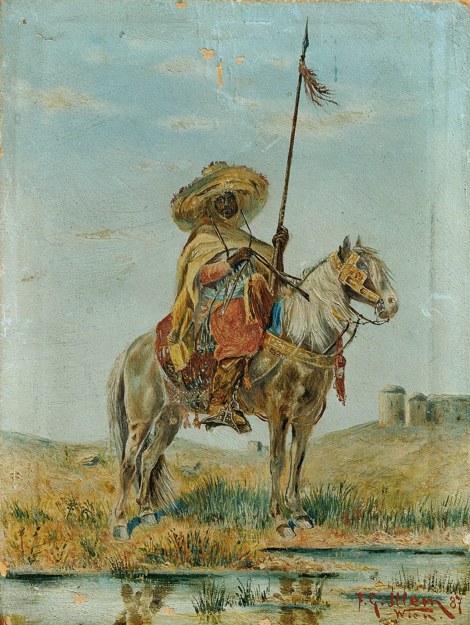 Mexicaan te paard door Franz Josef Georg Illem