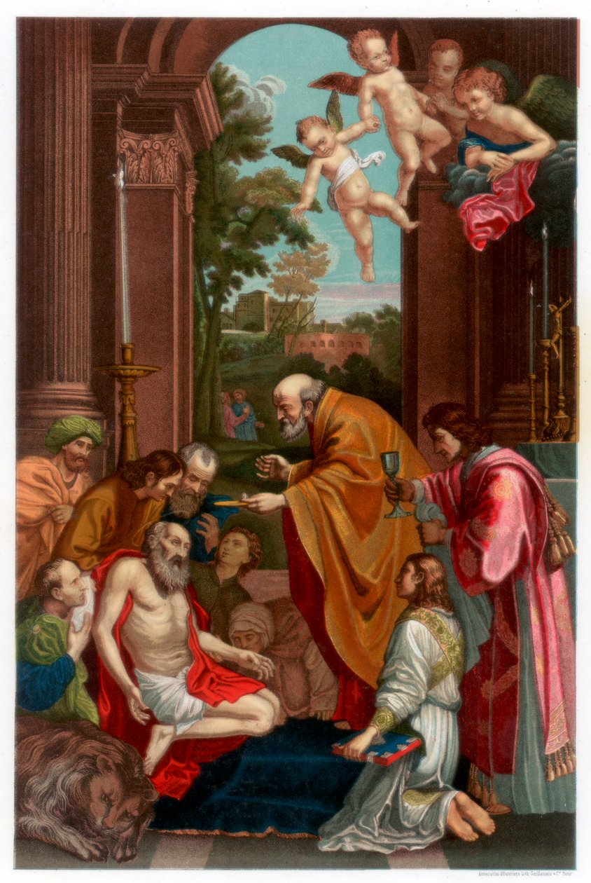 Laatste Communie van Sint Hiëronymus, 1614 (detail) door Franz Kellerhoven