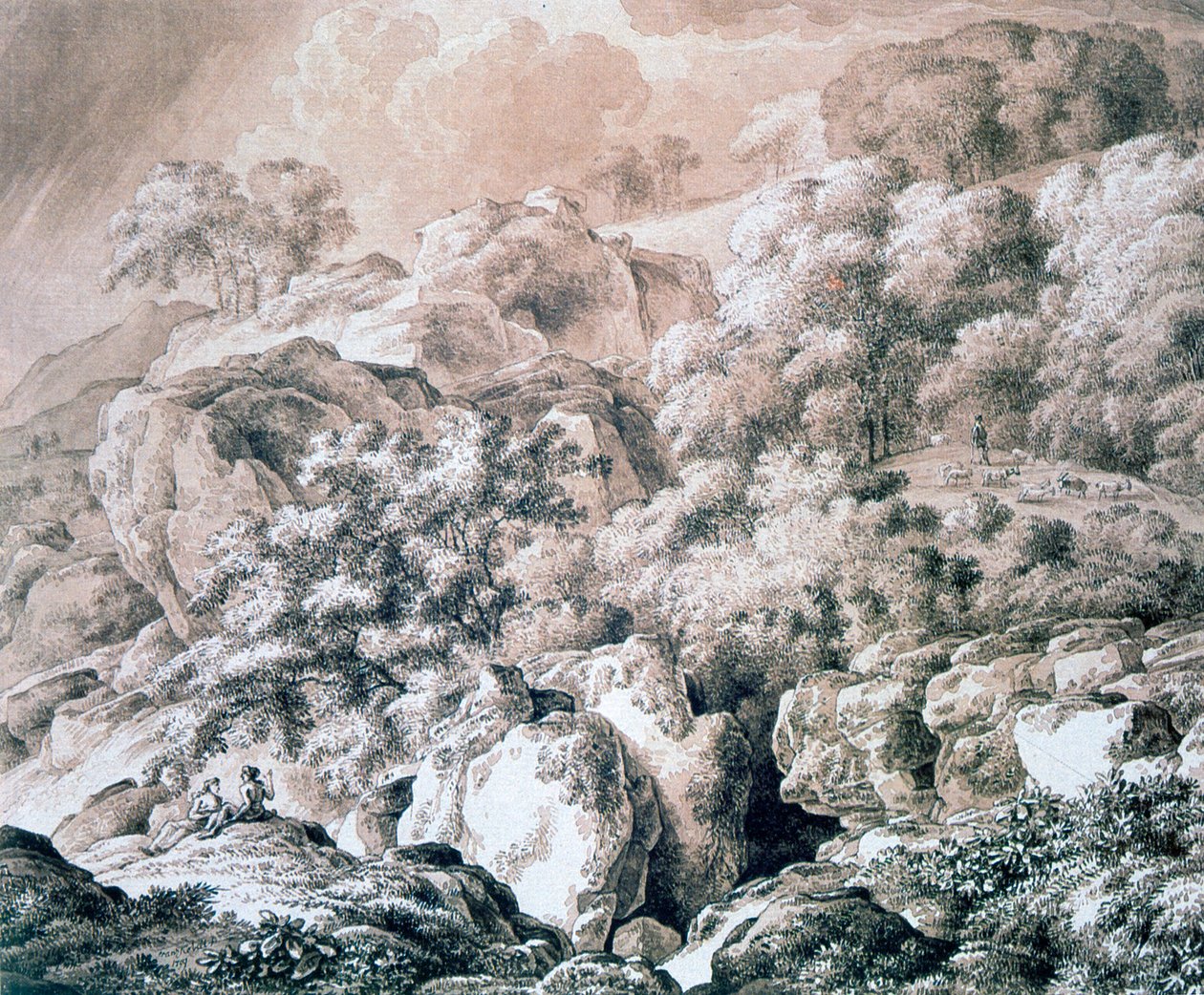 Boslandschap, 1799 door Franz Kobell