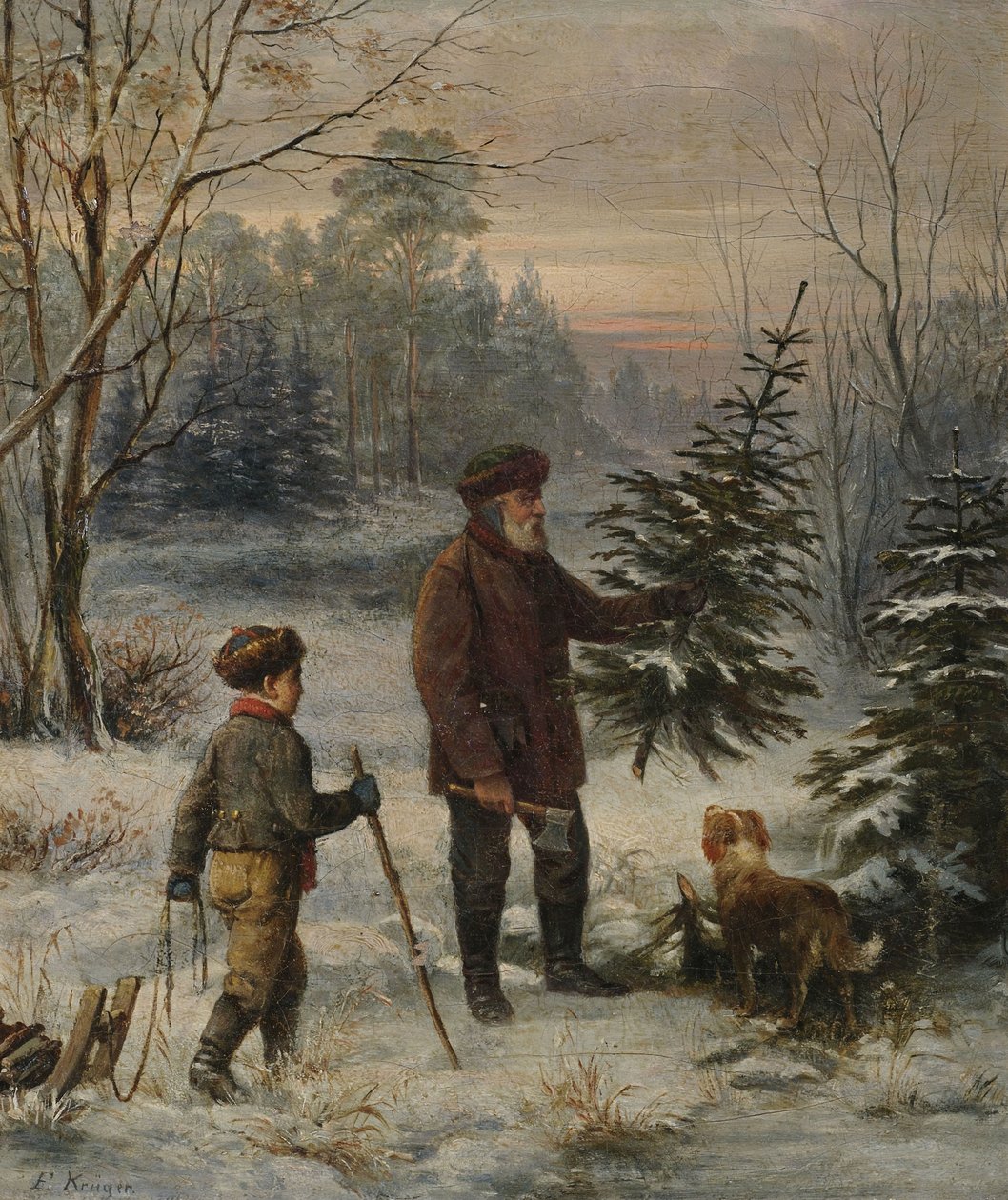 Voor Kerstmis door Franz Krüger