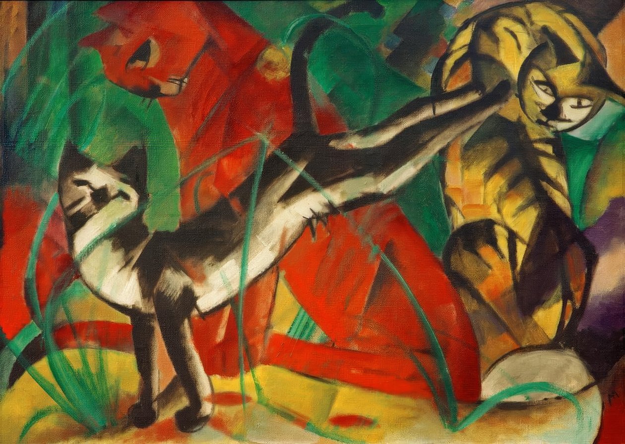 Drie katten door Franz Marc