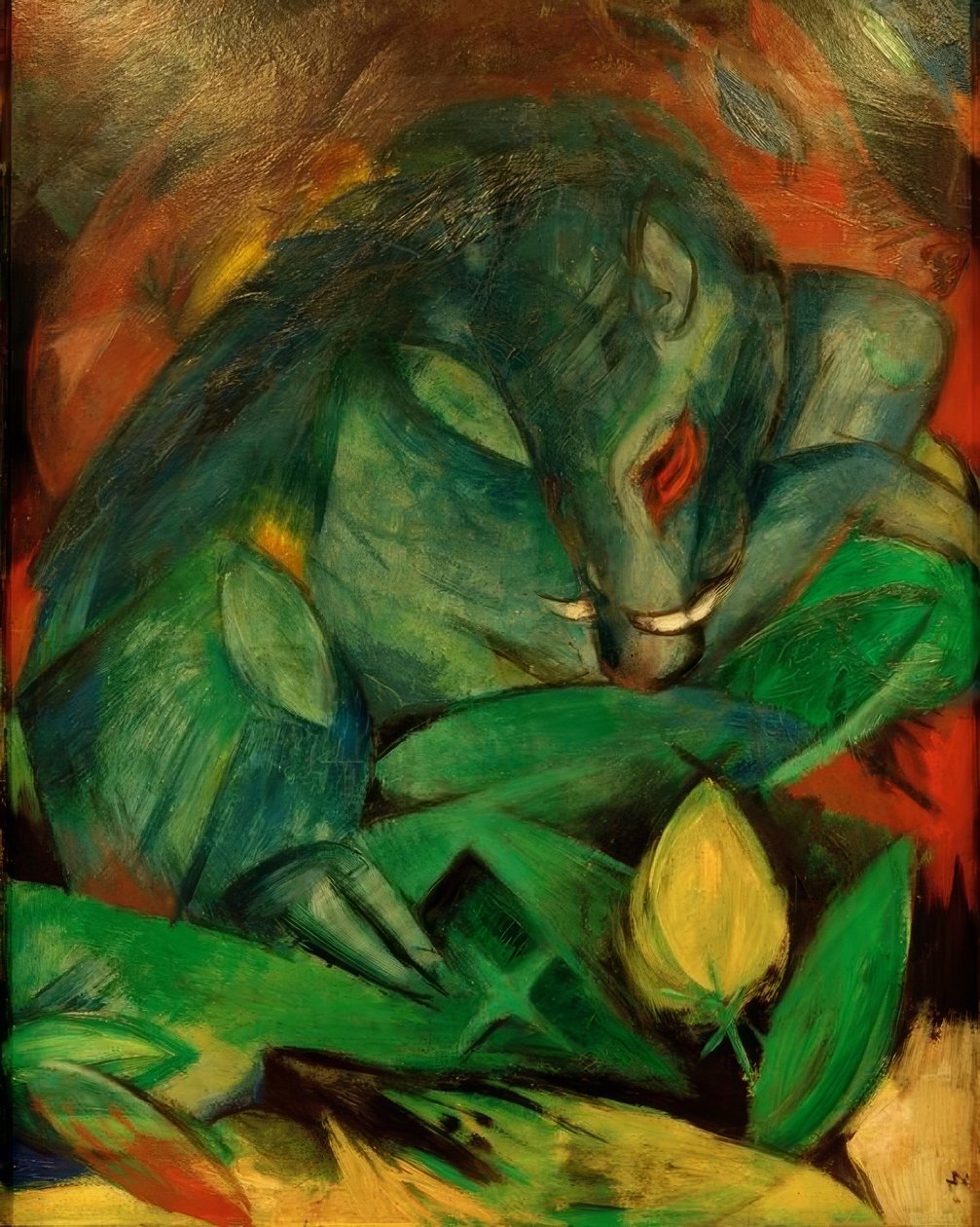 Everzwijn en zeug (Wilde zwijnen) door Franz Marc