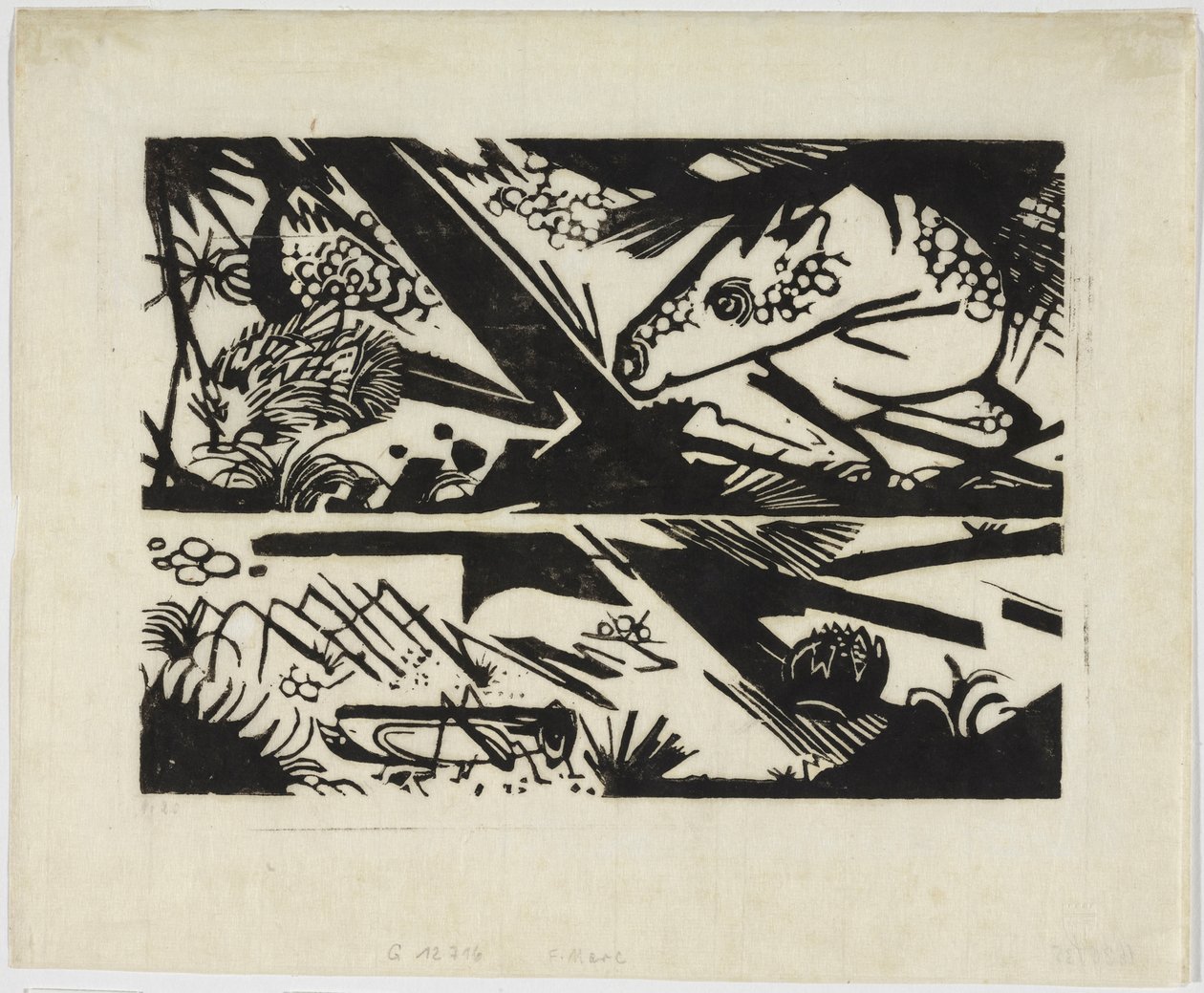 Paard en egel door Franz Marc
