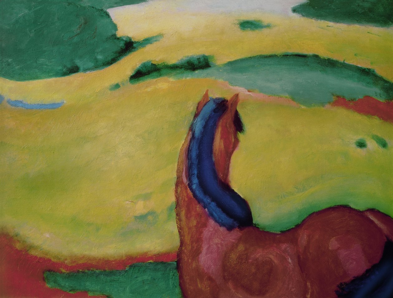 Paard in een landschap, 1910 door Franz Marc