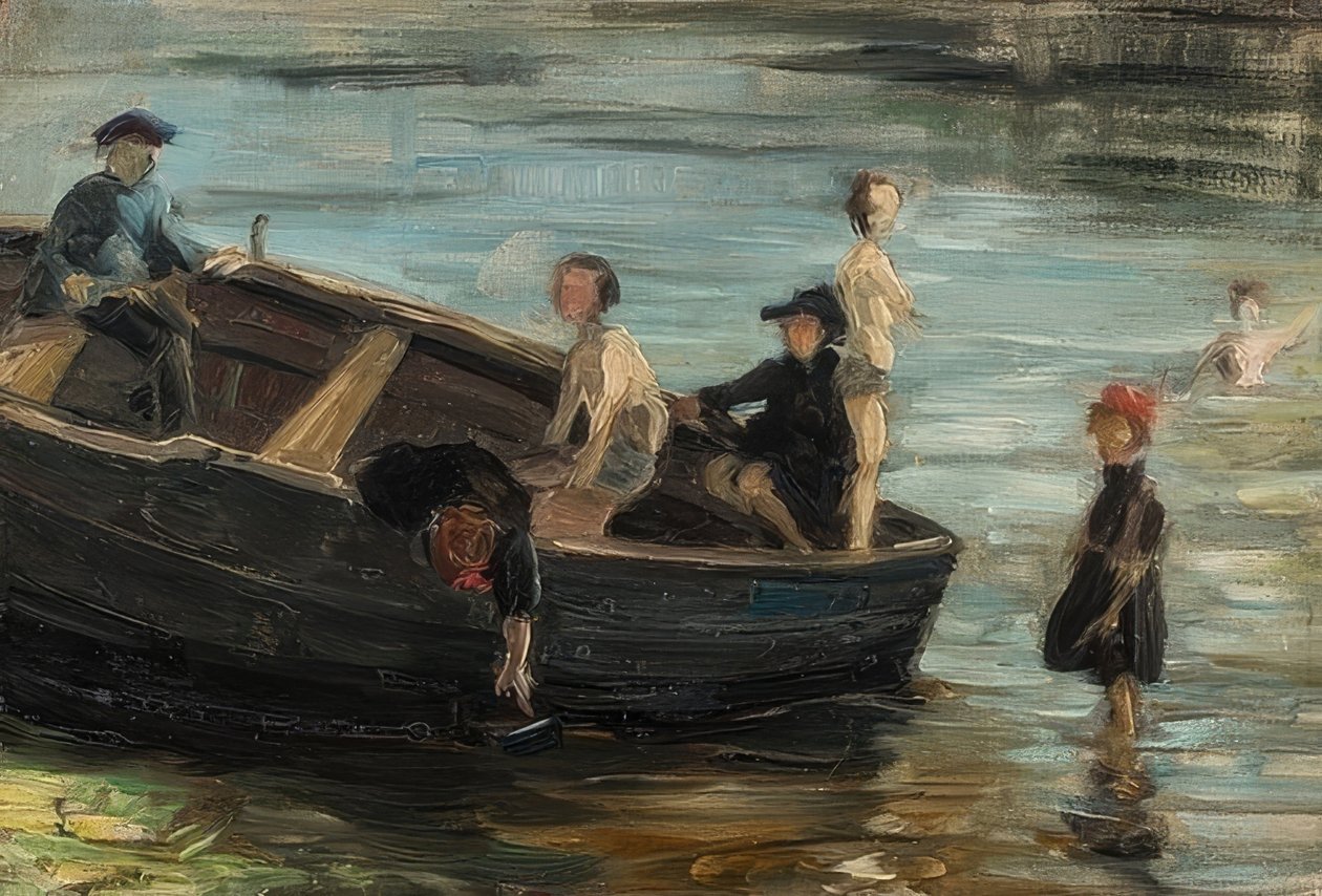 Kinderen in een boot. 1903 door Franz Marc