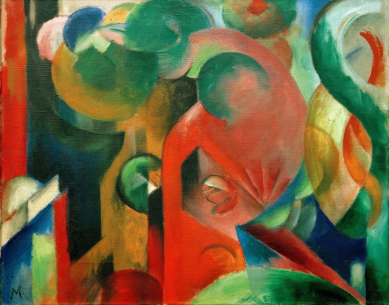 Kleine compositie III door Franz Marc