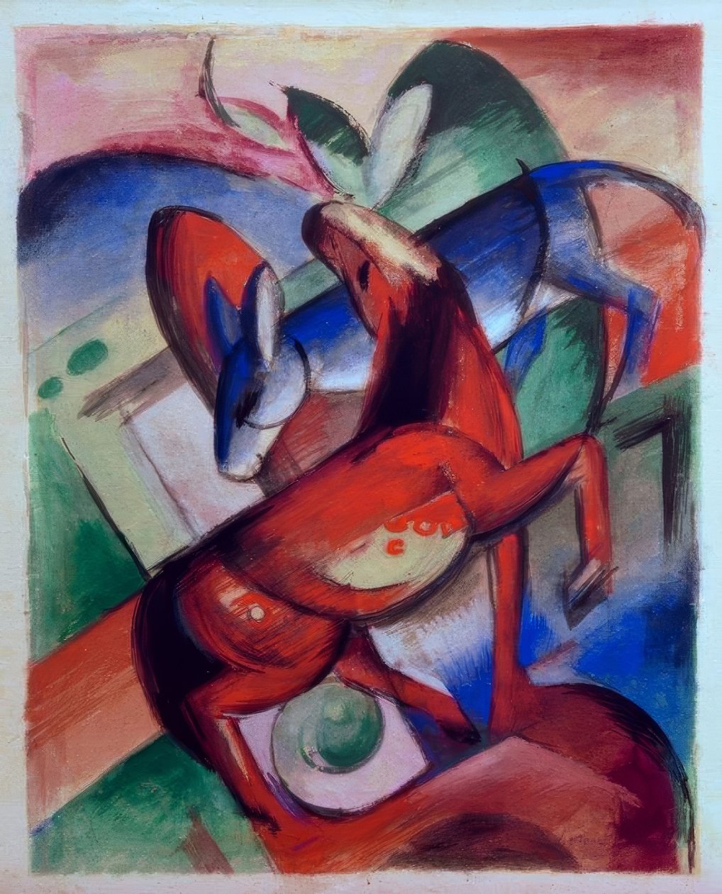 Paard en ezel door Franz Marc