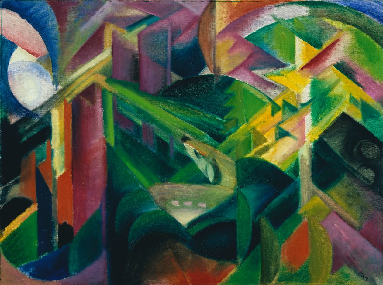 Hert in de Kloostertuin door Franz Marc