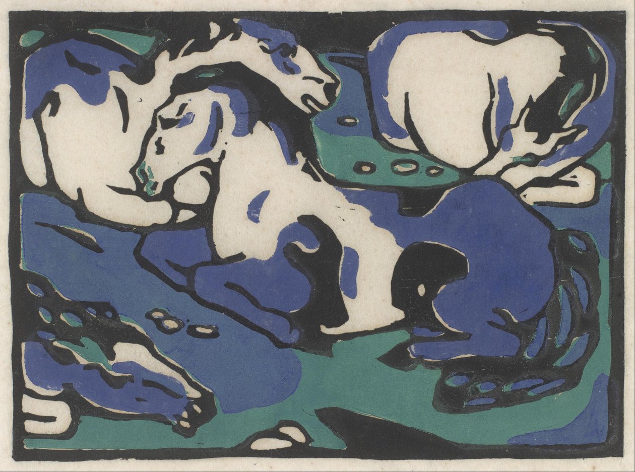 Paarden uitrusten door Franz Marc