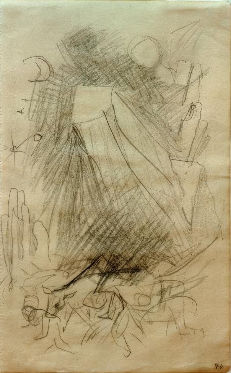 Vallende berg door Franz Marc