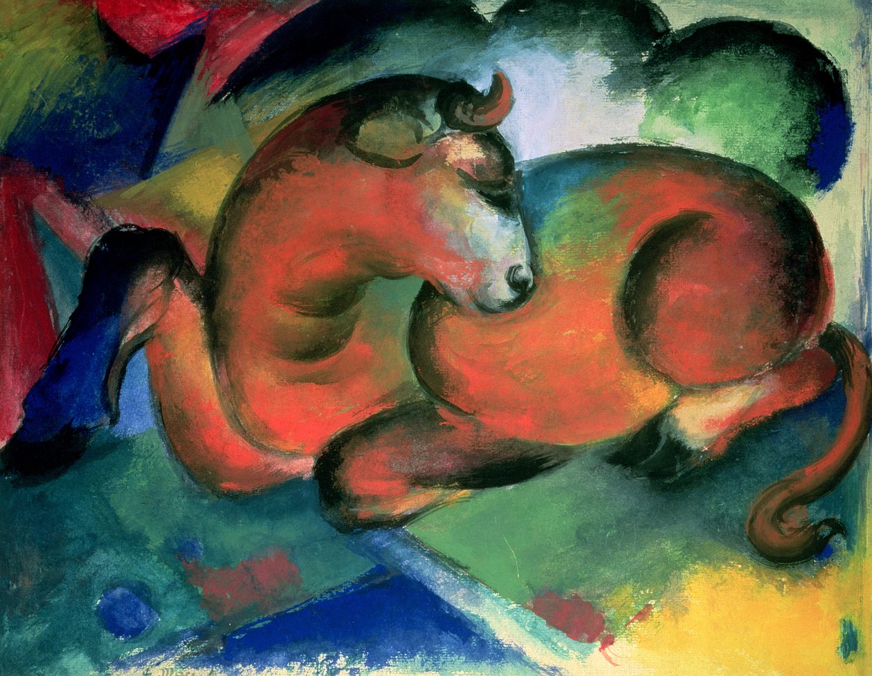 De Rode Stier door Franz Marc