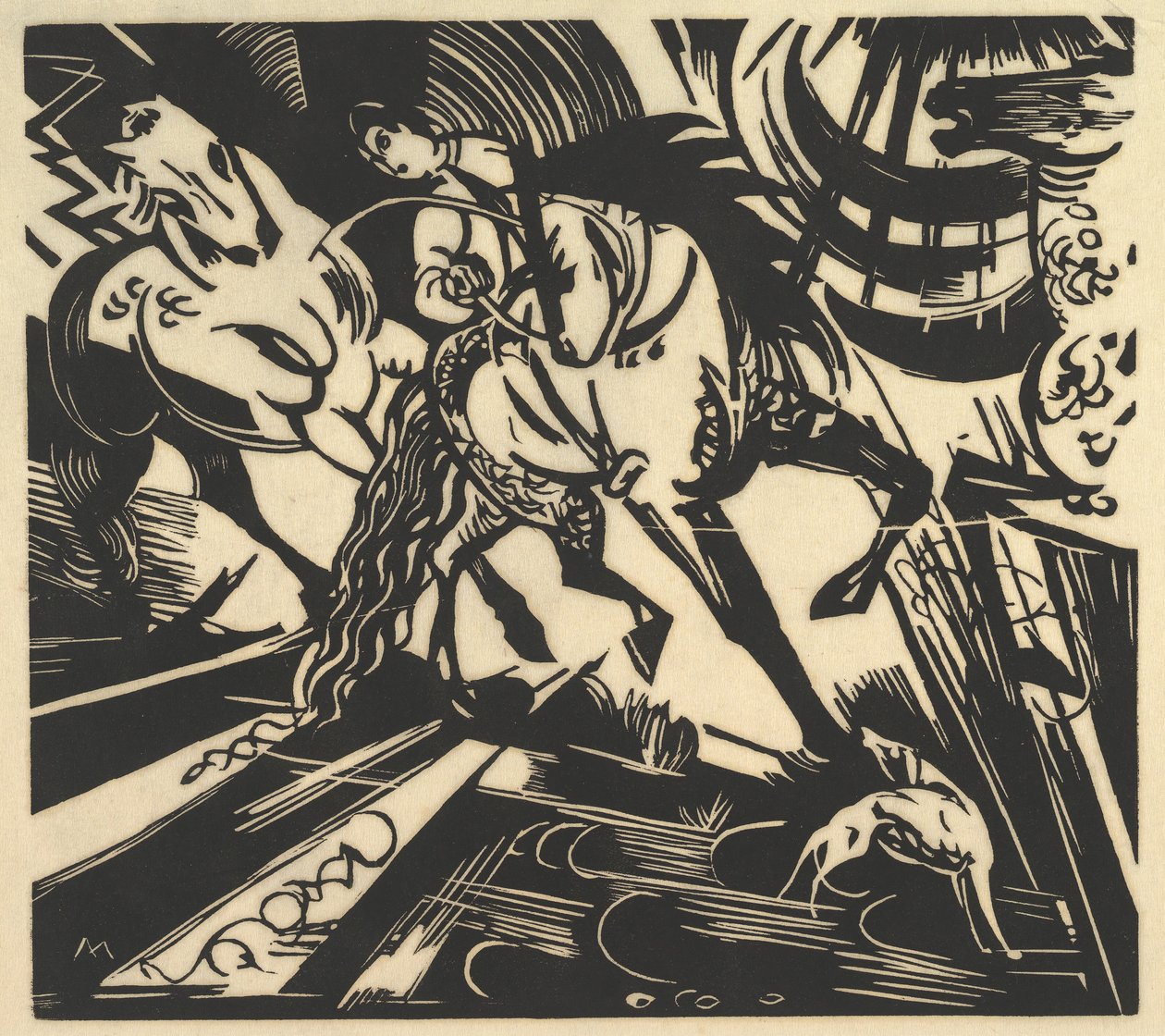 De rijschool door Franz Marc
