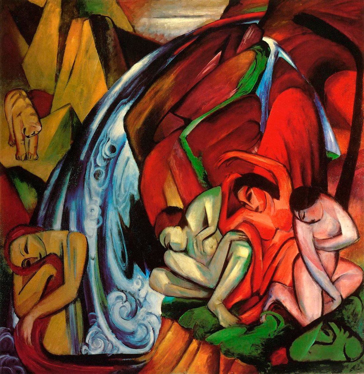De waterval door Franz Marc