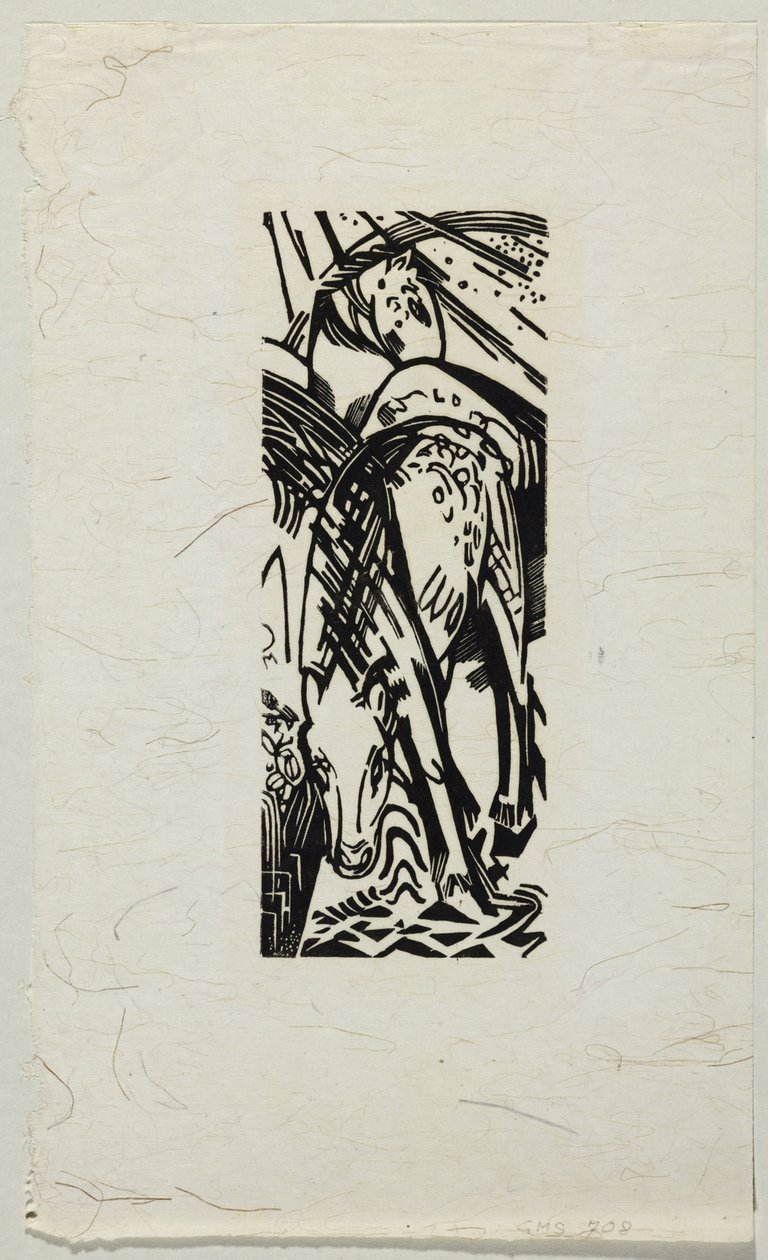 Drinkend paard door Franz Marc