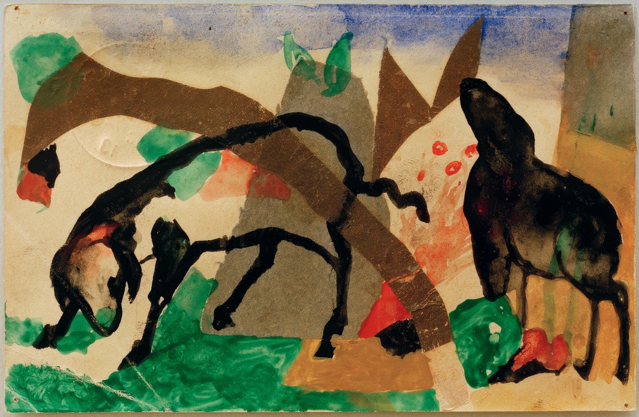 Vermiljoenroet door Franz Marc