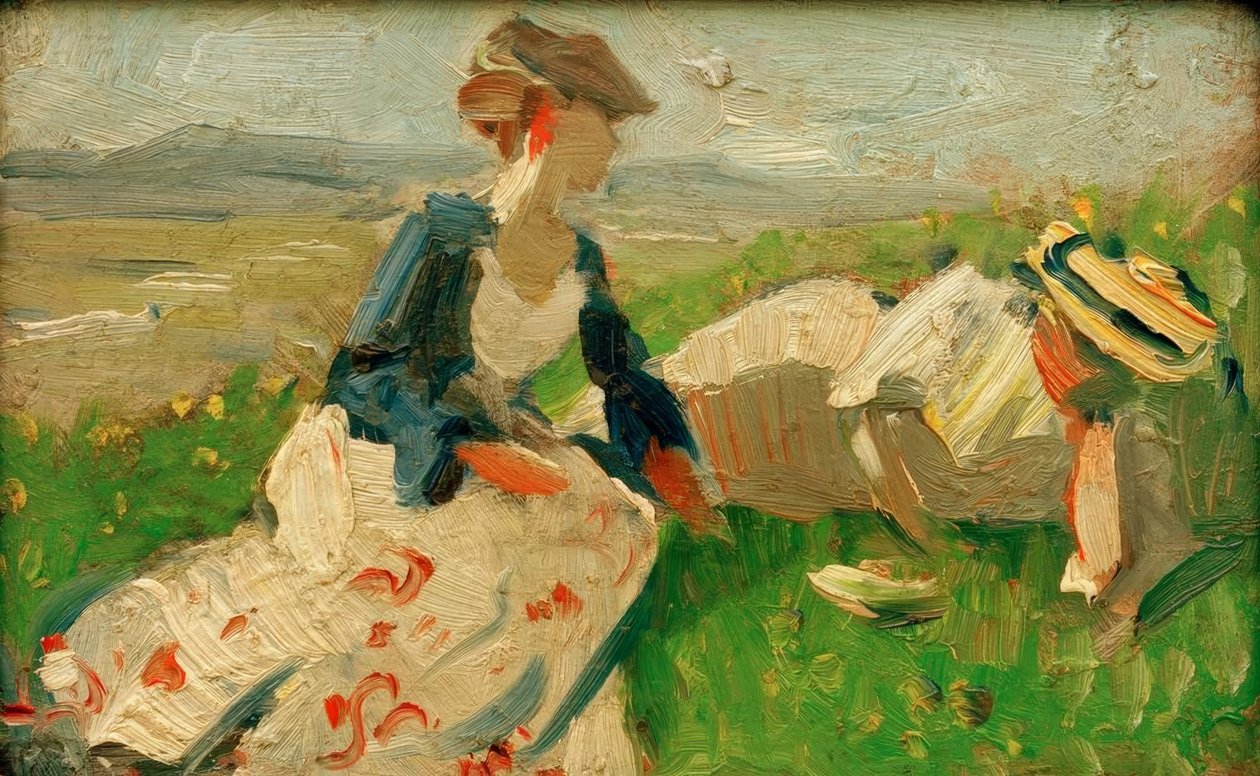 Twee vrouwen op de berg door Franz Marc