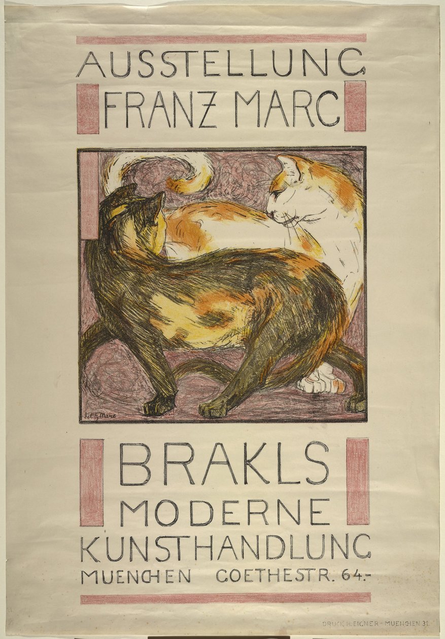 Twee katten door Franz Marc