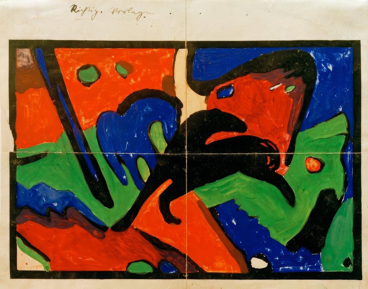 Twee paarden door Franz Marc