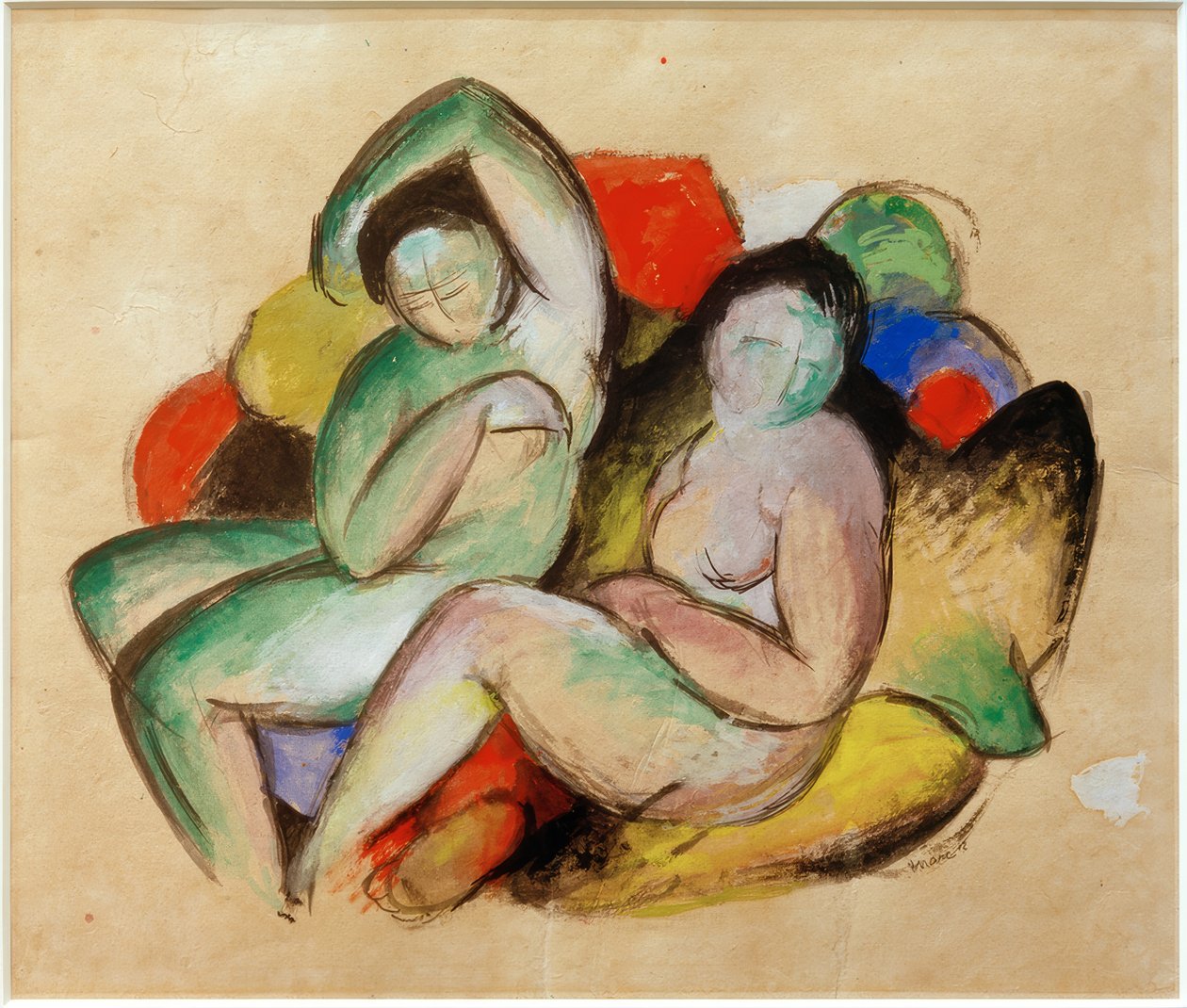 Twee vrouwelijke naakten door Franz Marc