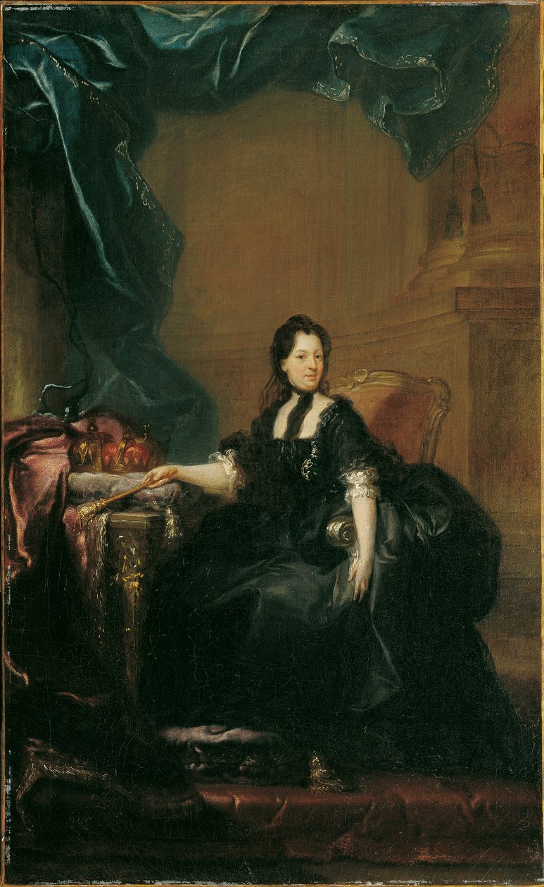 Keizerin Maria Theresia in weduwedracht door Franz Messmer
