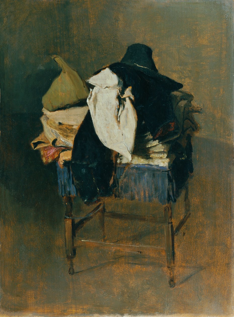 Kostuums op een stoel door Franz Rumpler
