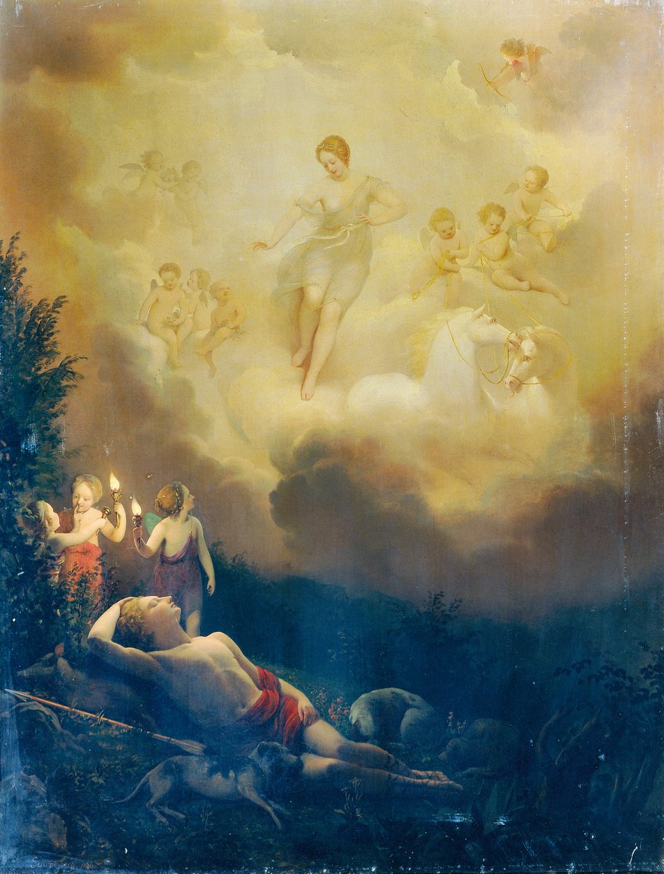 Diana en Endymion door Franz Schrotzberg