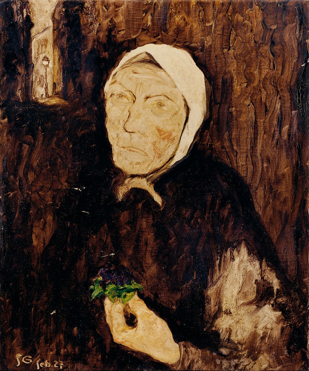 De viooltjesverkoopster door Franz Secky
