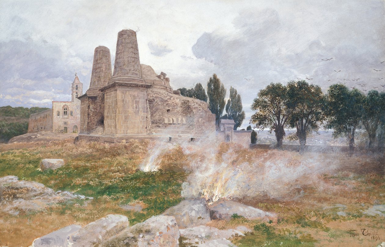 Ruïnes van een Tempel, Zuid-Amerika door Franz Thiele