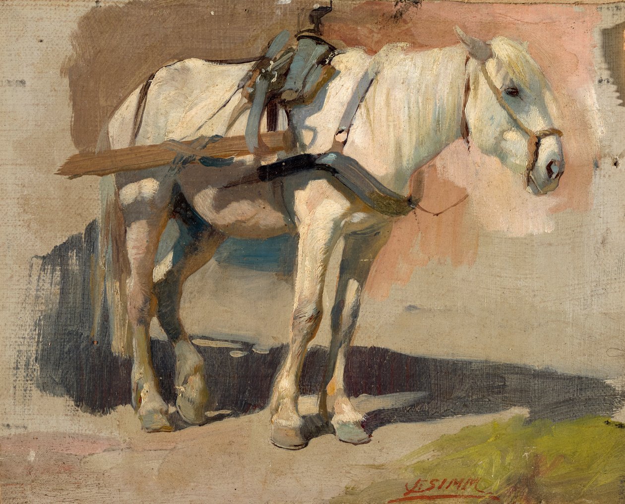 Aangespannen schimmel door Franz Xaver Simm