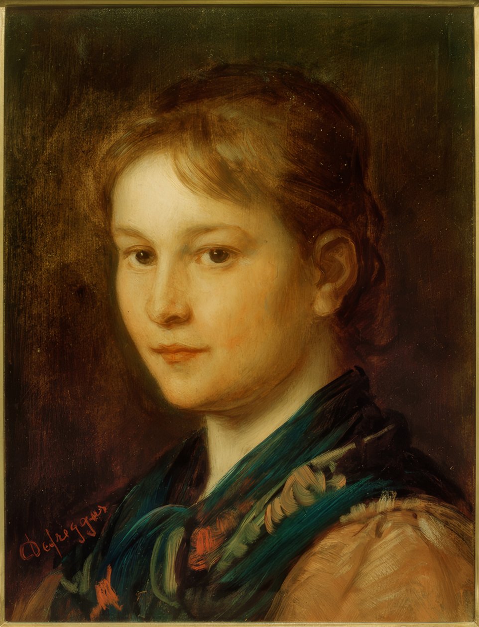 Meisjeshoofd (Sabine) door Franz von Defregger