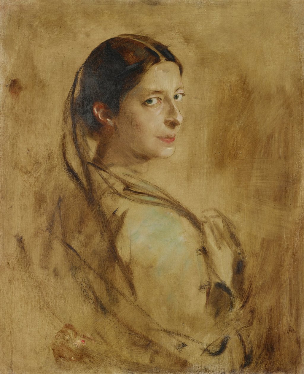 Leopoldine (?) Freifrau von Plessen-Cronstern door Franz von Lenbach