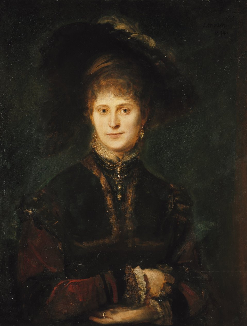 Magdalena Plach (?) door Franz von Lenbach