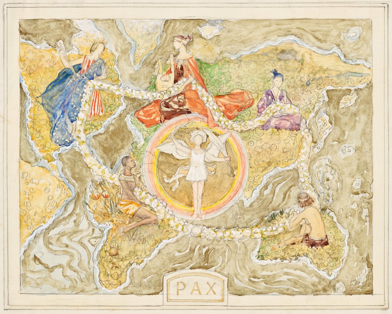 Pax (ontwerp voor een wandtapijt) door Franz von Matsch