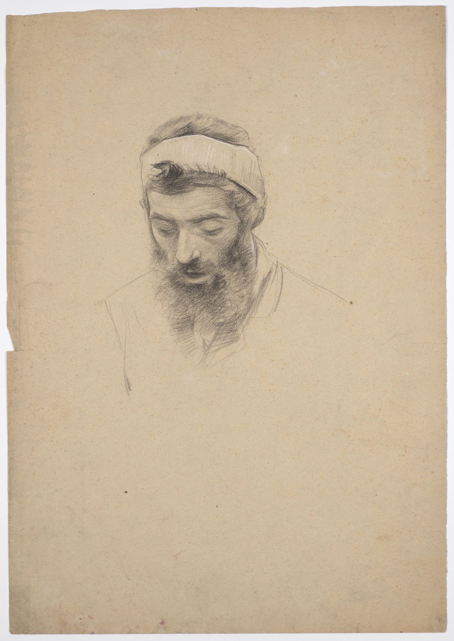 Studie van een man met baard door Franz von Matsch