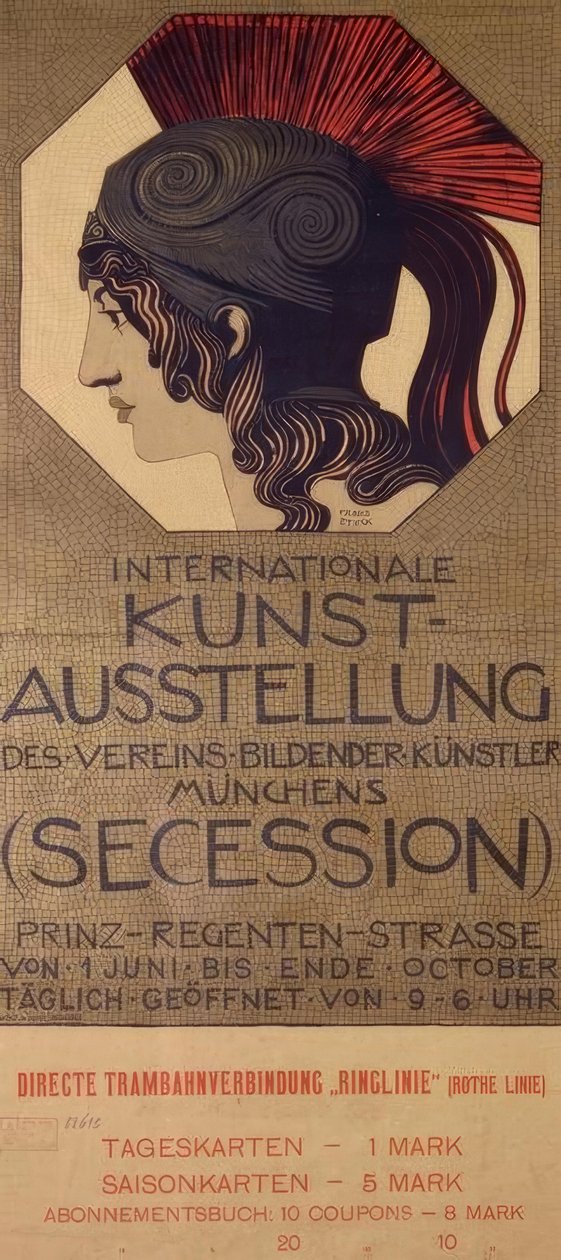 F. v. Stuck / Poster Int. Kunsttentoonstelling door Franz von Stuck
