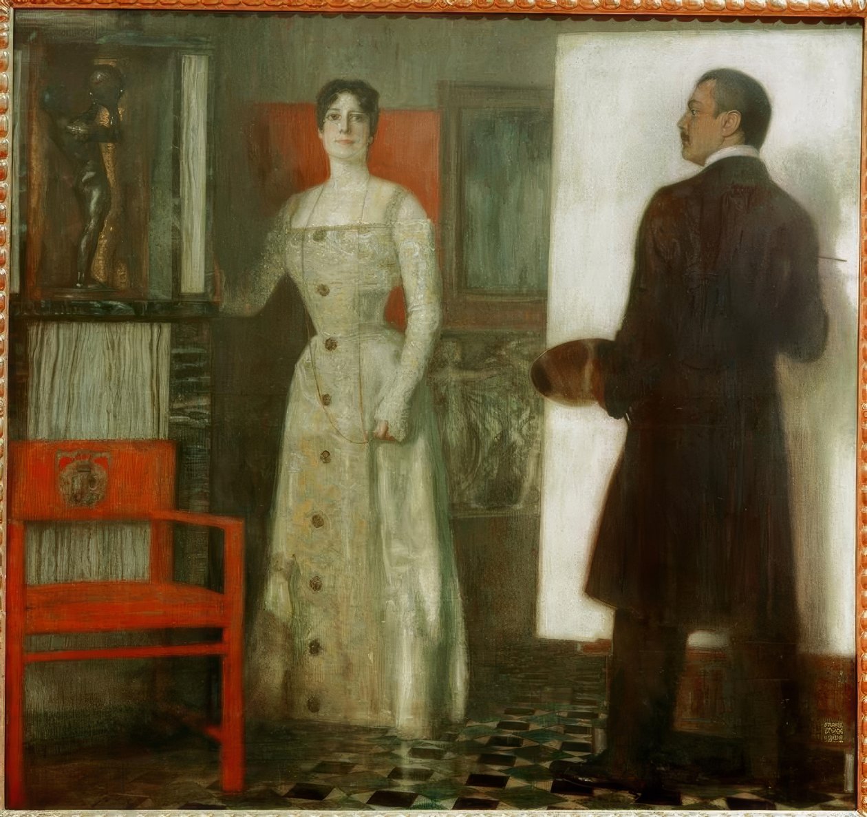 Franz en Mary Stuck in het atelier door Franz von Stuck