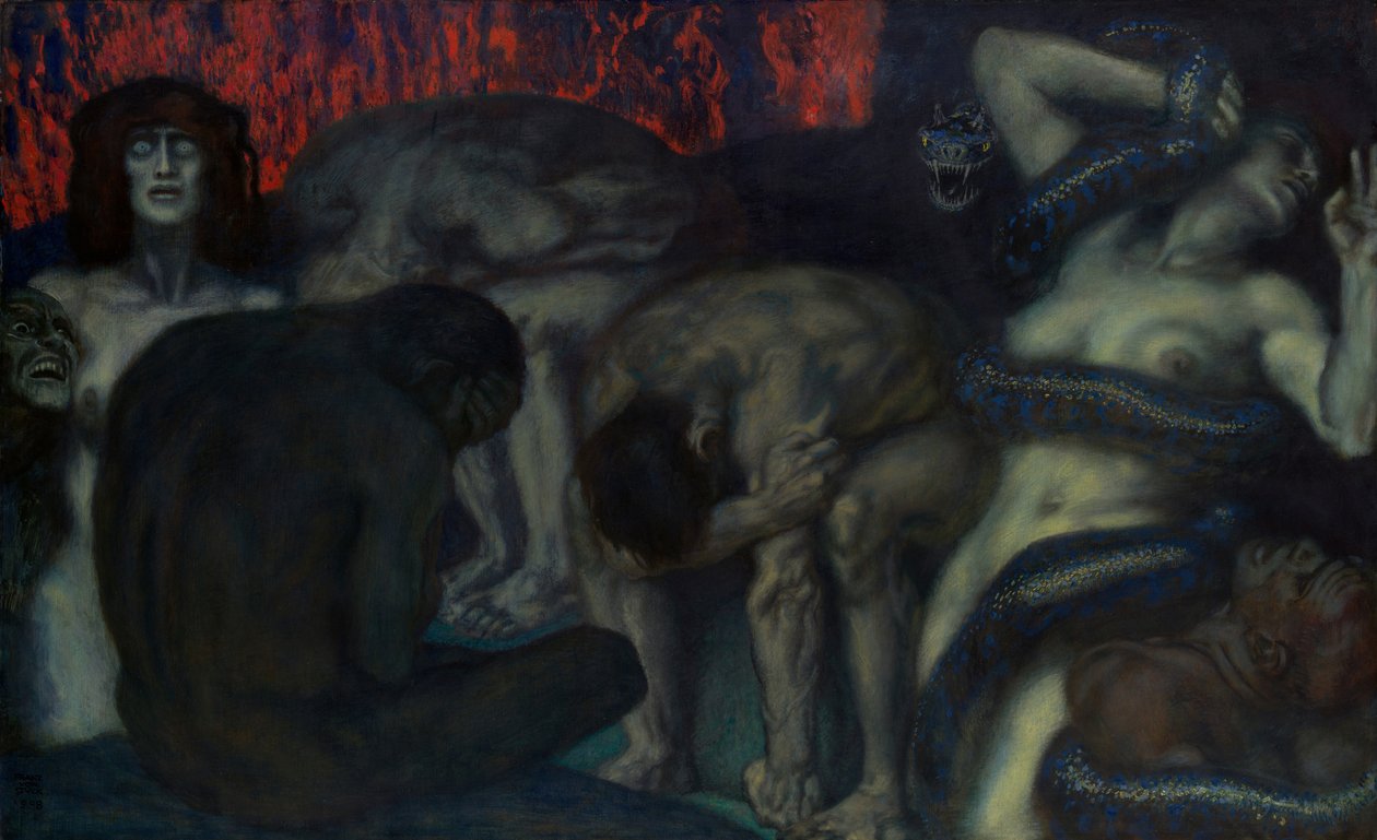 Inferno door Franz von Stuck