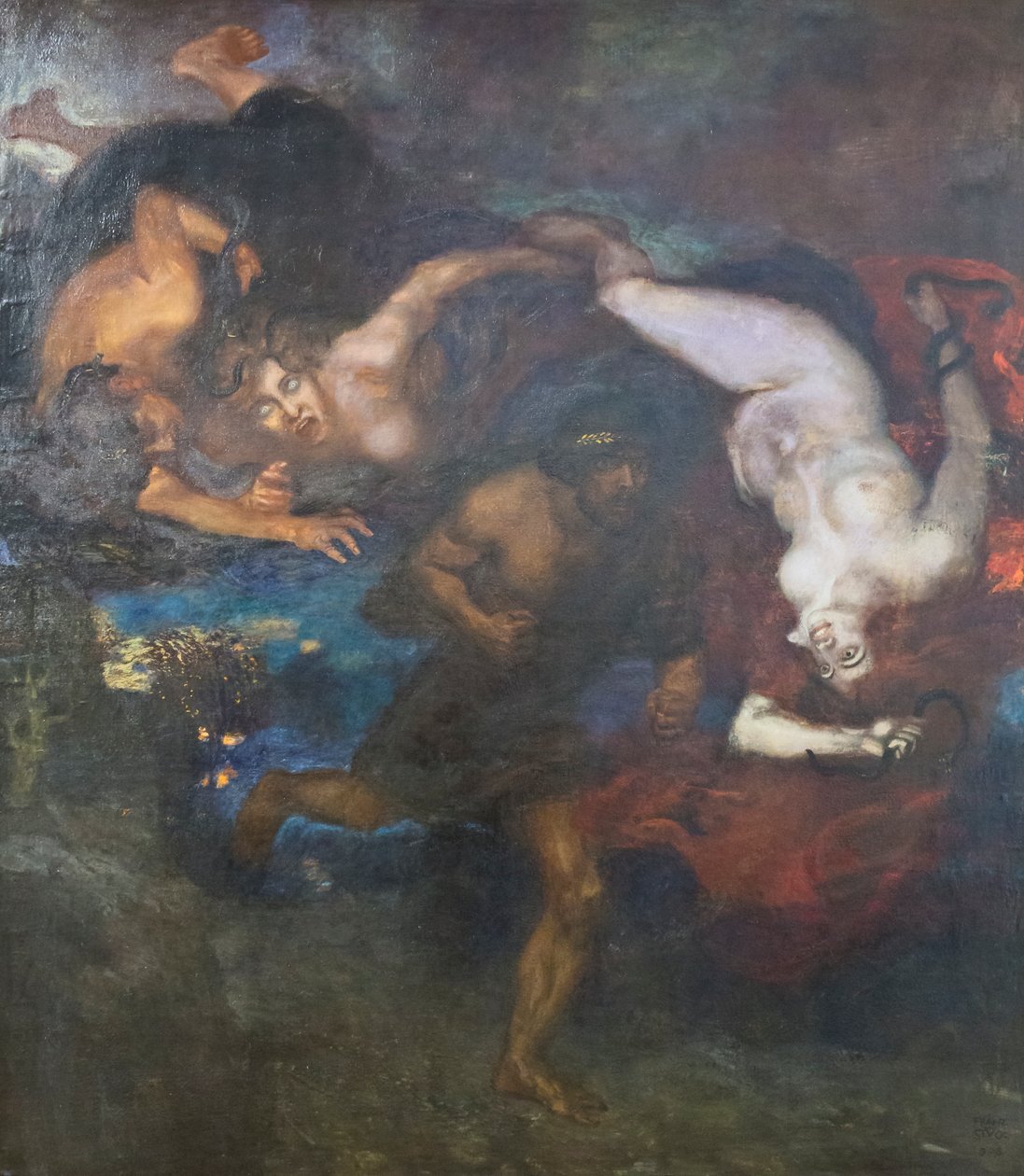 Oreste en de Erinnen door Franz von Stuck