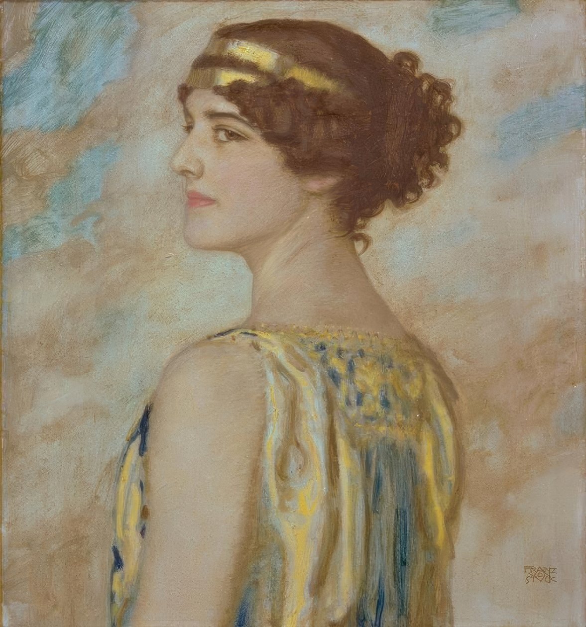 Dochter Mary als Griekse door Franz von Stuck