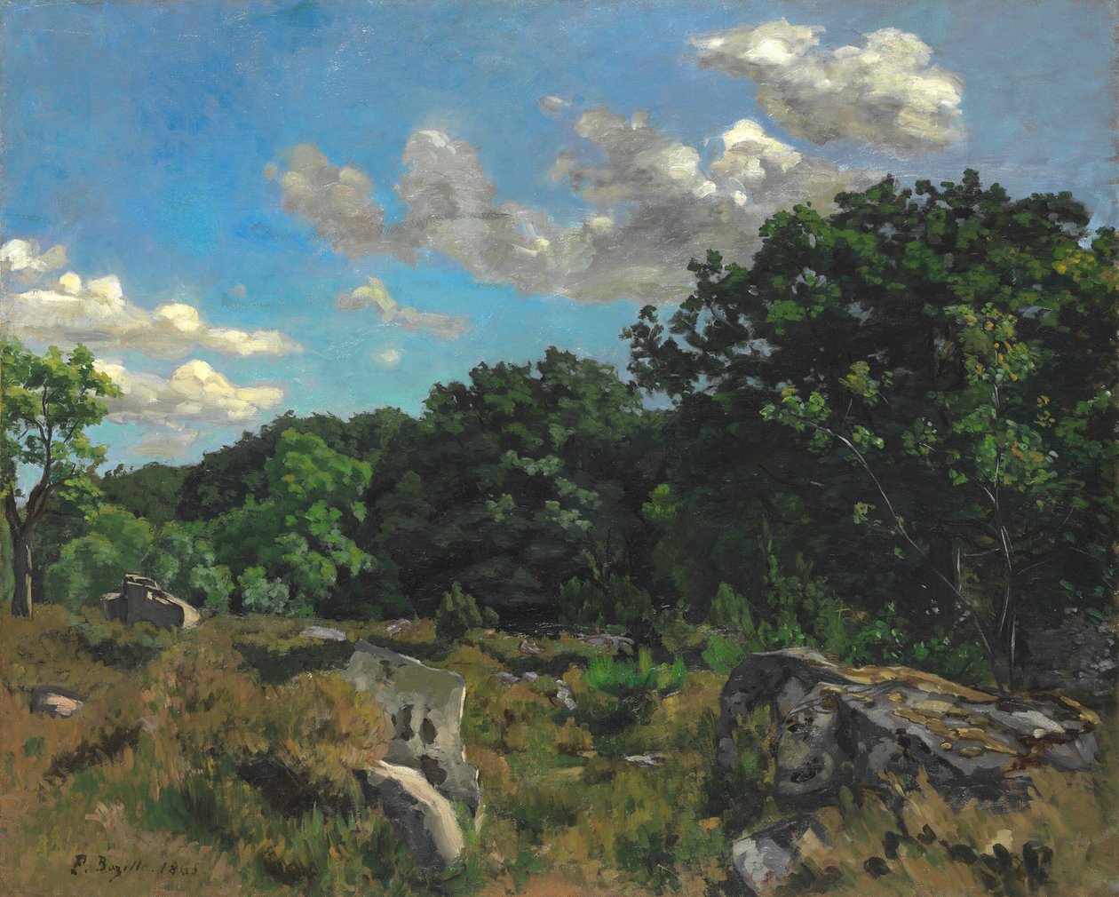 Landschap bij Chailly door Frédéric Bazille