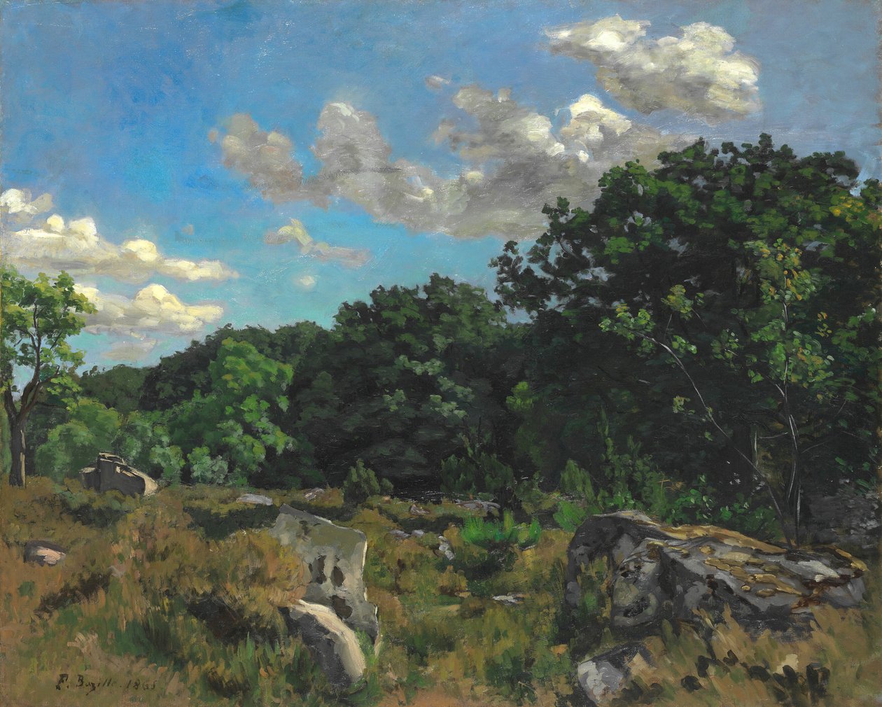Landschap bij Chailly door Frédéric Bazille