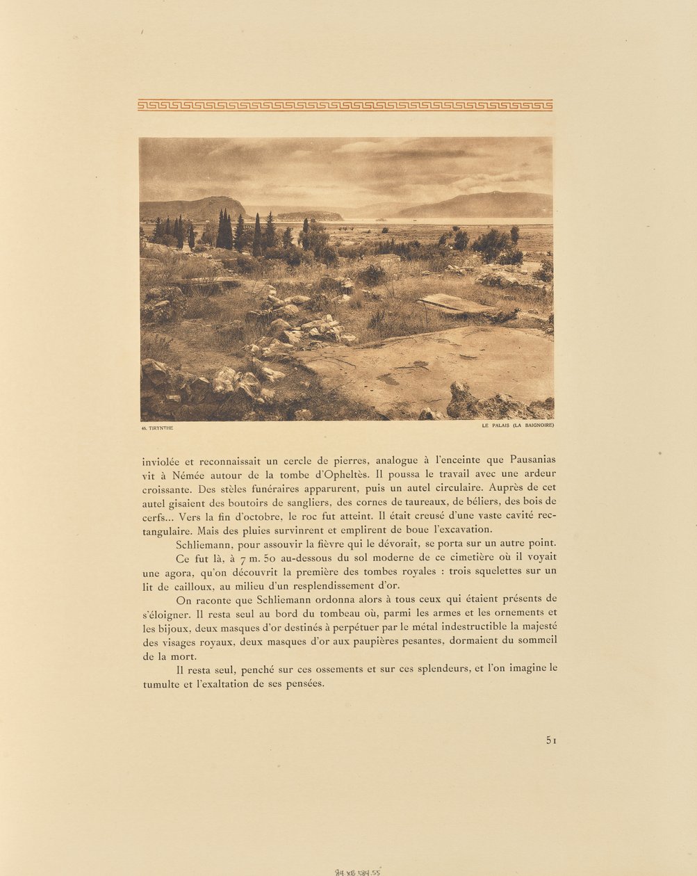 Tirynthe. Het paleis (het bad) door Frédéric Boissonnas